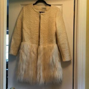 Faux Fur Coat Cream/Offwhite
